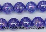 CKQ105 15.5 inches 14mm round AB-color dyed crackle quartz beads