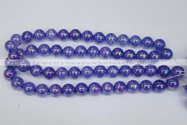 CKQ105 15.5 inches 14mm round AB-color dyed crackle quartz beads