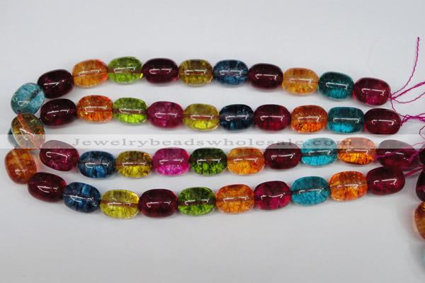 CKQ113 15.5 inches 14*18mm drum dyed crackle quartz beads