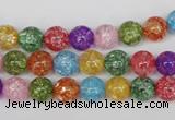 CKQ12 15.5 inches 8mm round dyed crackle quartz beads wholesale