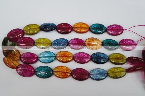 CKQ121 15.5 inches 18*25mm oval dyed crackle quartz beads