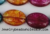 CKQ122 15.5 inches 20*30mm oval dyed crackle quartz beads