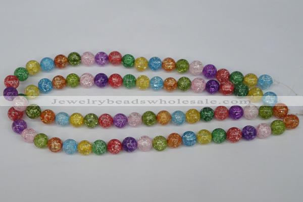 CKQ14 15.5 inches 10mm round dyed crackle quartz beads wholesale