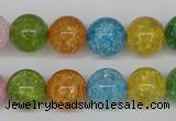 CKQ15 15.5 inches 12mm round dyed crackle quartz beads wholesale