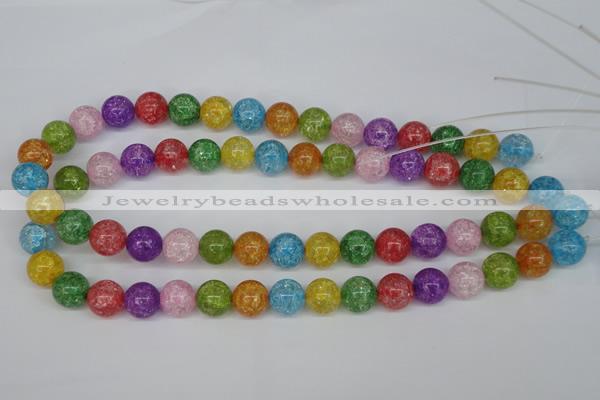 CKQ15 15.5 inches 12mm round dyed crackle quartz beads wholesale