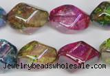 CKQ150 15.5 inches 15*20mm twisted rice AB-color crackle quartz beads