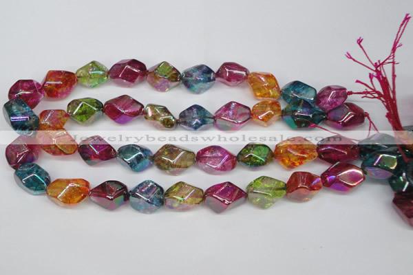 CKQ150 15.5 inches 15*20mm twisted rice AB-color crackle quartz beads