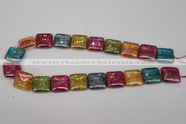 CKQ155 15.5 inches 20*20mm square AB-color crackle quartz beads