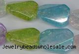 CKQ164 15.5 inches 18*25mm twisted rectangle AB-color crackle quartz beads