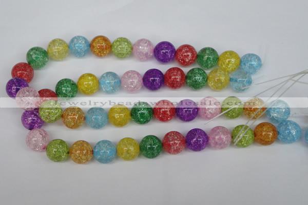 CKQ17 15.5 inches 16mm round dyed crackle quartz beads wholesale