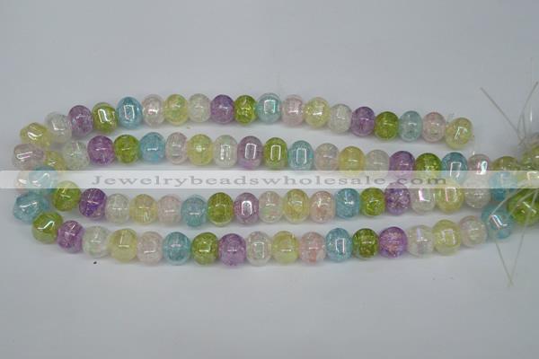 CKQ170 15.5 inches 10*13mm pumpkin AB-color crackle quartz beads