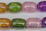 CKQ172 15.5 inches 13*18mm drum AB-color crackle quartz beads