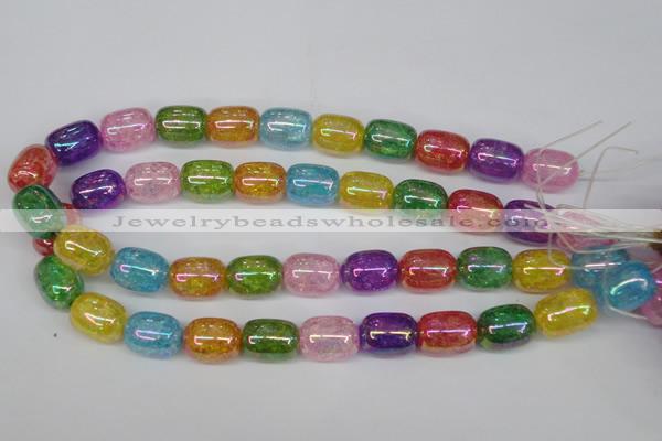 CKQ172 15.5 inches 13*18mm drum AB-color crackle quartz beads