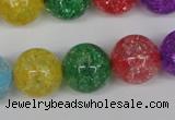 CKQ18 15.5 inches 18mm round dyed crackle quartz beads wholesale