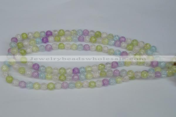 CKQ21 15.5 inches 6mm round dyed crackle quartz beads wholesale