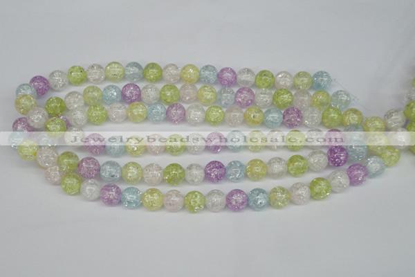 CKQ23 15.5 inches 10mm round dyed crackle quartz beads wholesale