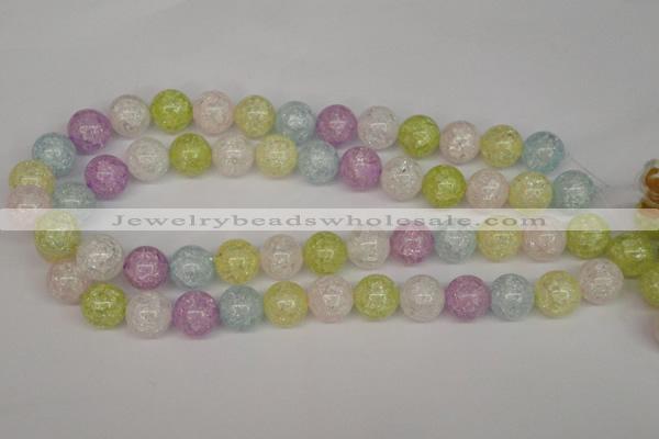 CKQ25 15.5 inches 14mm round dyed crackle quartz beads wholesale