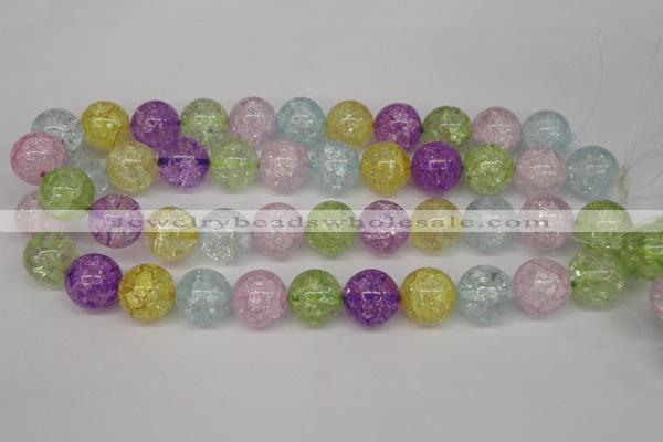 CKQ26 15.5 inches 16mm round dyed crackle quartz beads wholesale