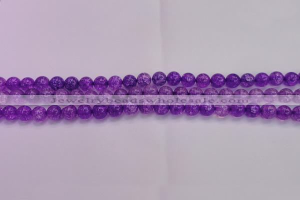 CKQ309 15.5 inches 8mm round dyed crackle quartz beads wholesale