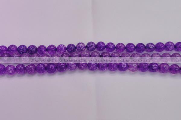 CKQ310 15.5 inches 10mm round dyed crackle quartz beads wholesale