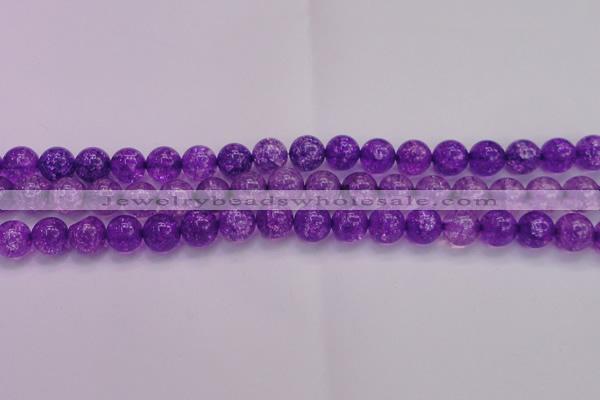 CKQ311 15.5 inches 12mm round dyed crackle quartz beads wholesale