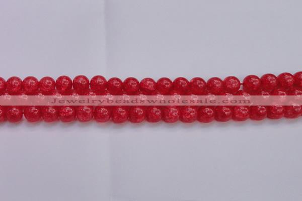 CKQ318 15.5 inches 12mm round dyed crackle quartz beads wholesale