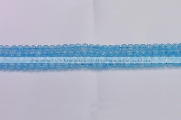 CKQ329 15.5 inches 6mm round dyed crackle quartz beads wholesale