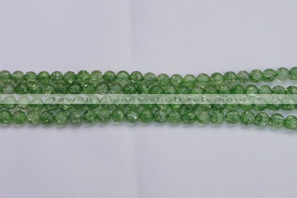 CKQ337 15.5 inches 8mm round dyed crackle quartz beads wholesale