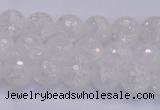 CKQ343 15.5 inches 6mm faceted round dyed crackle quartz beads