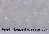 CKQ345 15.5 inches 10mm faceted round dyed crackle quartz beads