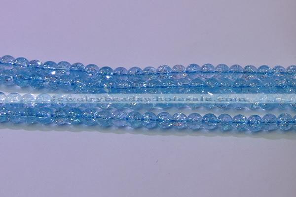 CKQ360 15.5 inches 4mm round dyed crackle quartz beads wholesale