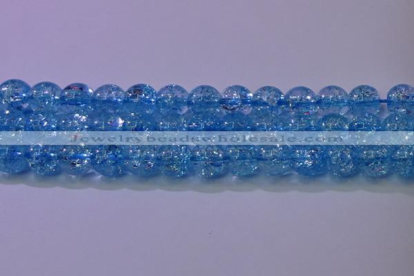 CKQ362 15.5 inches 8mm round dyed crackle quartz beads