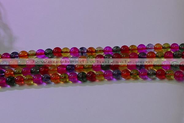 CKQ391 15.5 inches 6mm round dyed crackle quartz beads