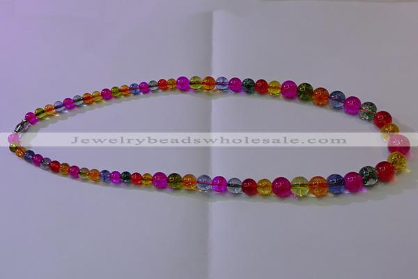 CKQ400 15.5 inches 6mm - 12mm round dyed crackle quartz beads