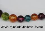 CKQ49 15.5 inches 6mm - 14mm round dyed crackle quartz beads