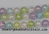 CKQ62 15.5 inches 8mm round AB-color dyed crackle quartz beads