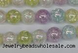 CKQ63 15.5 inches 10mm round AB-color dyed crackle quartz beads