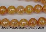 CKQ92 15.5 inches 8mm round AB-color dyed crackle quartz beads