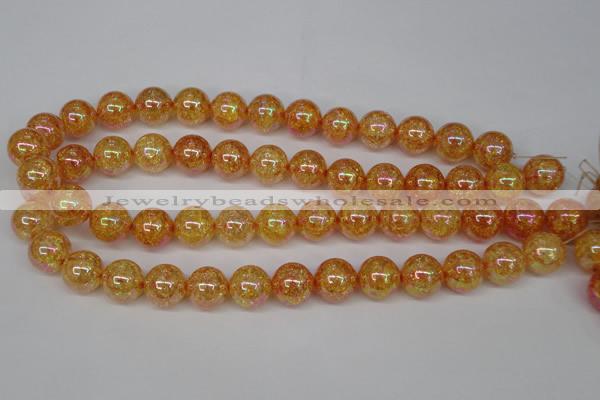 CKQ92 15.5 inches 8mm round AB-color dyed crackle quartz beads