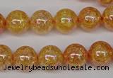 CKQ93 15.5 inches 10mm round AB-color dyed crackle quartz beads