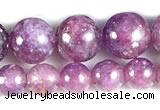 CKU15 15 inches 4mm & 6mm round purple kunzite beads wholesale