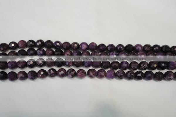 CKU22 15.5 inches 8mm faceted round purple kunzite beads wholesale