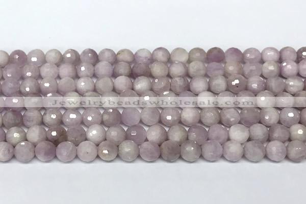 CKU346 15 inches 6mm faceted round kunzite beads