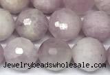 CKU347 15 inches 8mm faceted round kunzite beads