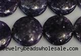 CKU38 15.5 inches 20mm flat round purple kunzite beads wholesale