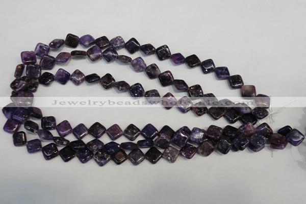 CKU48 15.5 inches 10*10mm diamond purple kunzite beads wholesale