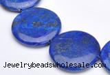 CLA21 coin deep blue dyed lapis lazuli 25mm gemstone beads