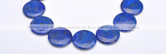 CLA21 coin deep blue dyed lapis lazuli 25mm gemstone beads