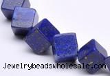 CLA40 oblique-drilled cubic 10*10*10mm dyed lapis lazuli beads