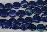 CLA410 15.5 inches 10mm flat round synthetic lapis lazuli beads